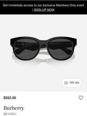 Burberry Black Round-Edge Sunglasses for Women